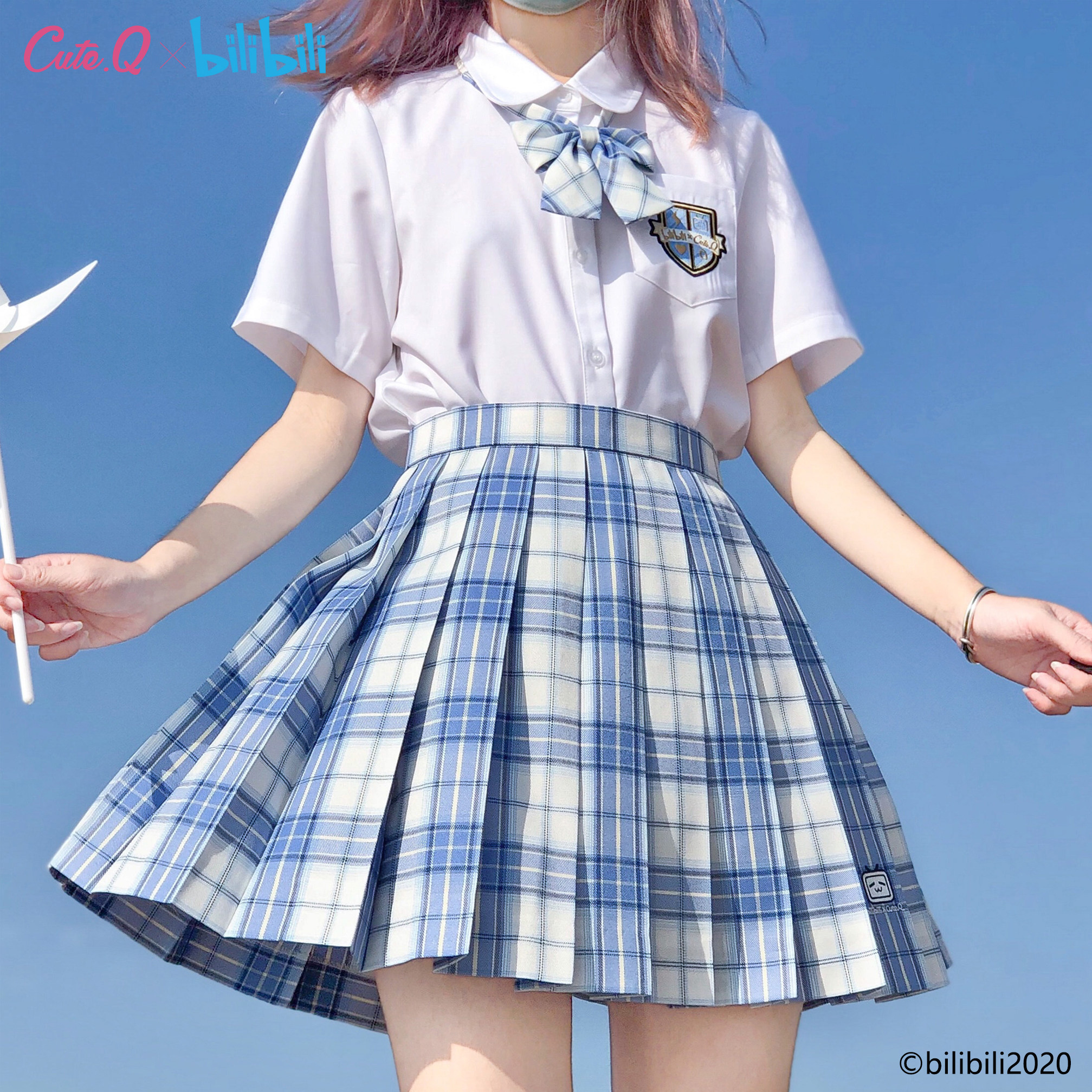 【现货】cute.q x bilibili联名款tr jk格子裙百褶裙jk格裙学院风