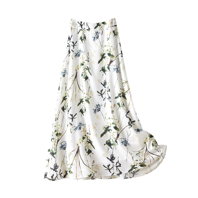 她池2022春装新款清新印花半身裙 她池半身裙