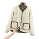 Elegant plush loose long-sleeved coat