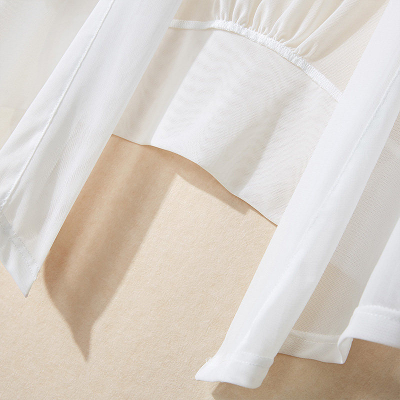 她池2023夏装新款轻薄网纱披肩罩衫 她池短外套