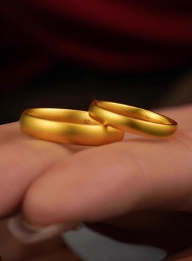 香港雪禧泥鳅背戒男女指环金包银古法素圈送女友老婆5情人节礼物