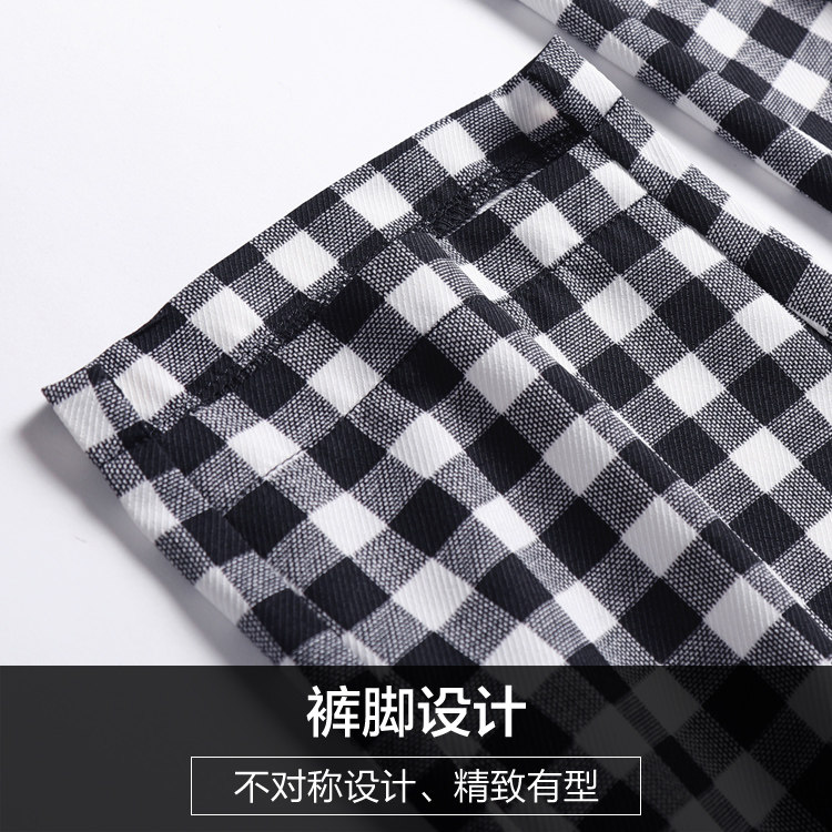 格子哈伦裤子 娇兰芭莉中老年女装