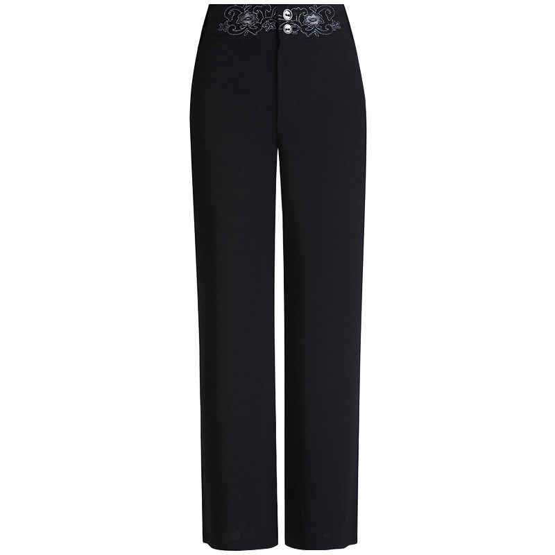 中老年夏装女裤雪纺阔腿长裤妈妈装 娇兰芭莉中老年女装