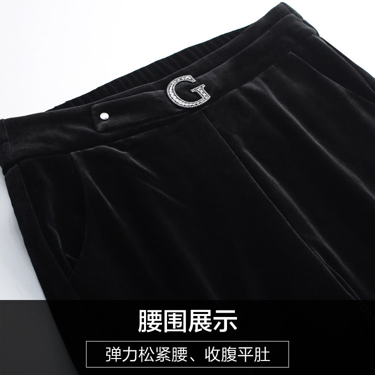 妈妈装金丝绒2020秋冬季新款阔腿裤 娇兰芭莉中老年女装