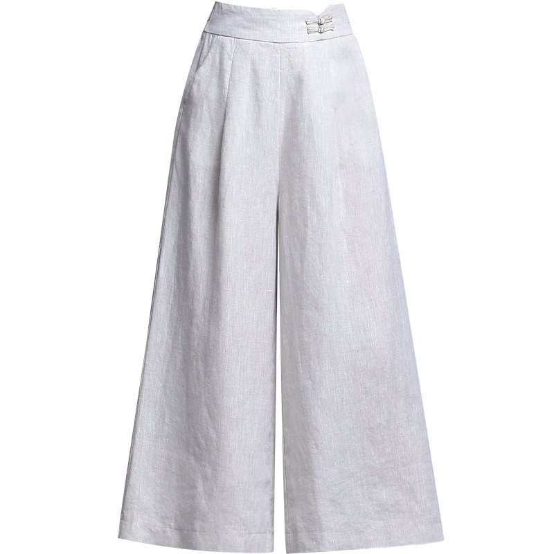 中年夏装薄款亚麻2020年新款阔腿裤 娇兰芭莉中老年女装