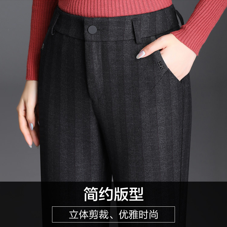 中年秋冬女装直筒长裤加绒妈妈裤子 娇兰芭莉中老年女装