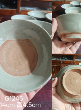 明代龙泉窑影青碗包老精品壶承茶托老瓷器古玩古董摆件收藏