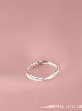 999纯银相遇戒指女小众设计素圈轻奢食指环新款潮高级感时尚饰品