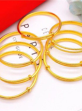 手镯久不掉色磨砂黄金首饰