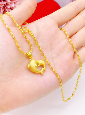 久不掉色项链新潮水波链女士