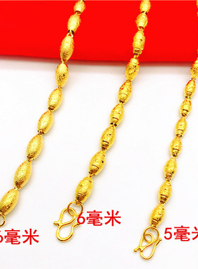 情侣手链镀金日韩简约转运珠沙金