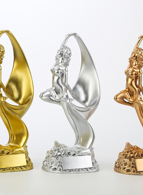 健身健美比赛奖杯欧式人物武术跆拳道拳击跳舞舞蹈跑步运动奖年会