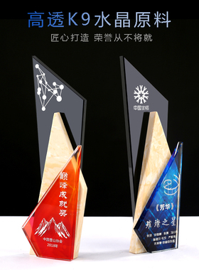 水晶奖杯定制创意奖牌定做荣誉年会颁奖优秀员工团队奖纪念品年会