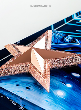 奖杯定制定做创意奖牌水晶金属五角星彩印年会优秀员工颁奖纪年会