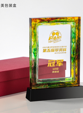 DLY新款周年毕业季照片琉璃高端定制奖杯奖牌设计挂牌做优秀年会