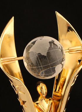 新款高档奖杯创意金属奖杯定制水晶奖杯年会颁奖定制制作年会