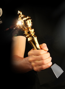 皇冠奖杯定制高档水晶奖杯团体冠军树脂奖品大号金属奖杯制作年会