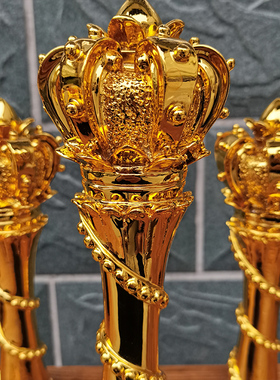 荣誉皇冠金色金属奖杯定制创意高档舞蹈纹绣女神化妆师定做奖年会