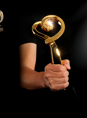 慈善爱心奖杯树脂奖杯金属高档晚会颁奖水晶奖杯定制创意制作年会