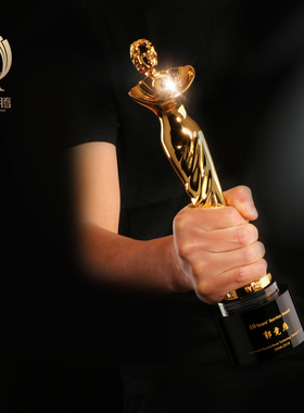 创意奥斯卡小金人奖杯定制金属水晶定做年会奖品优秀员工制作年会