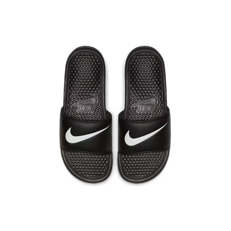 NIKE SWOOSH 权志龙黑白大勾子 logo黑粉鸳鸯运动拖鞋 312618-011 - 图3