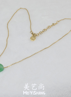 绿色吊坠美艺尚钛钢路路通女玛瑙