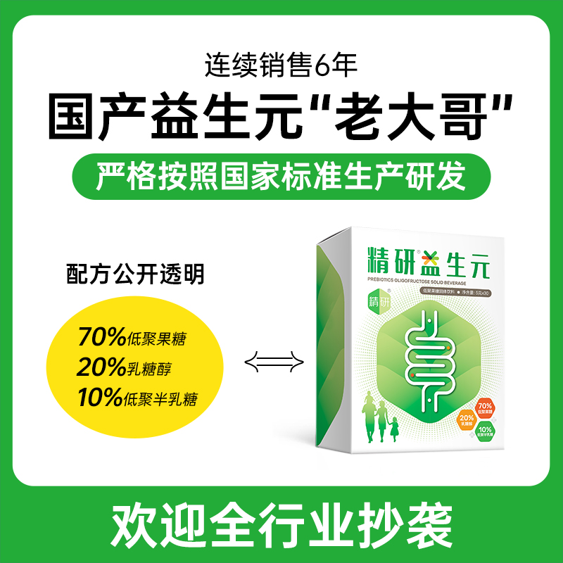 精研益生元菌成人孕妇宝宝低聚果糖膳食纤维儿童非乳果糖菊粉-图0