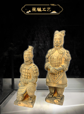 西安兵马俑旅游纪念品青石色单俑盒装兵马俑摆件送老外特色工艺品