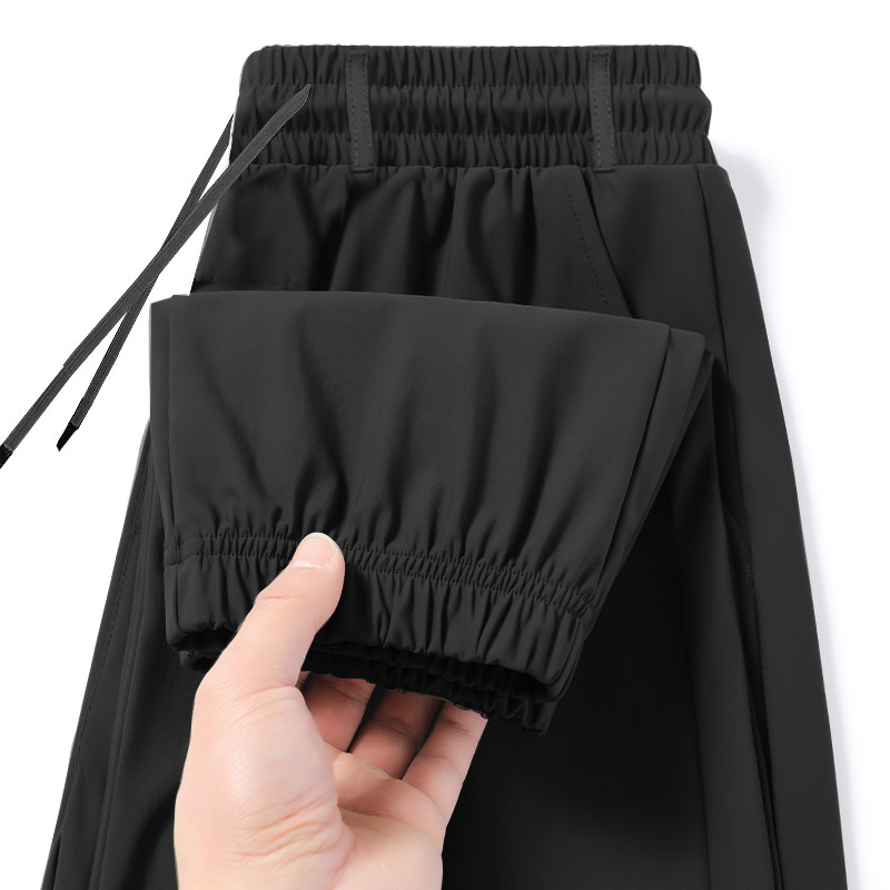 潮流休闲裤男士运动时尚夏季黑色防蚊松紧腰纯色有裤耳百搭束脚裤,淘宝优惠券,粉丝福利购,淘宝优惠卷