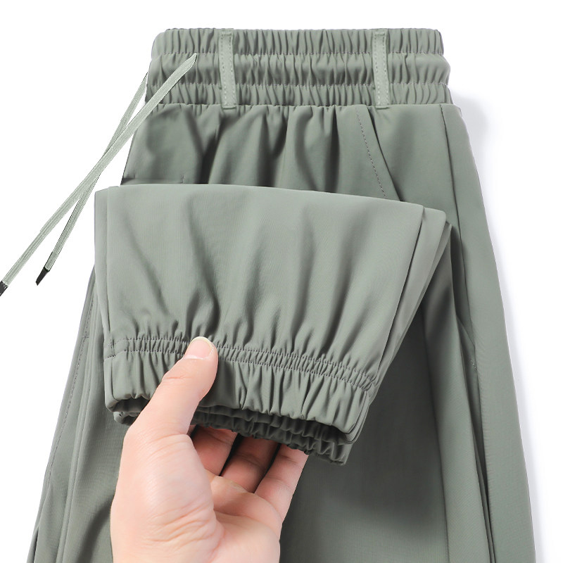 潮流休闲裤男士运动时尚夏季黑色防蚊松紧腰纯色有裤耳百搭束脚裤,淘宝优惠券,粉丝福利购,淘宝优惠卷