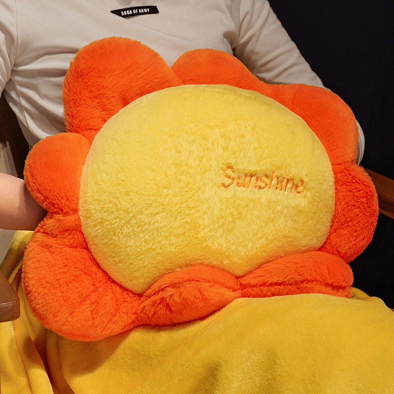 ins星空办公室暖手抱枕被子两用汽车靠枕毯子车载午睡枕头三合一 - 图2