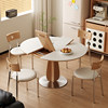 Simple stone solid wood color changeable oval dining table