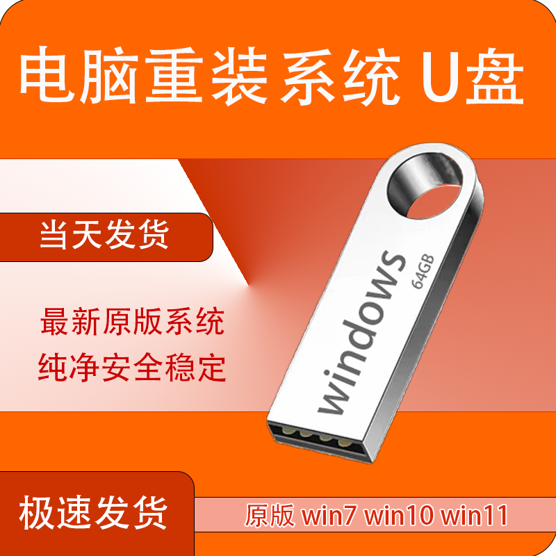 系统u盘电脑重装一键安装机win10专业win11旗舰w7纯净pe启动64G正-图0