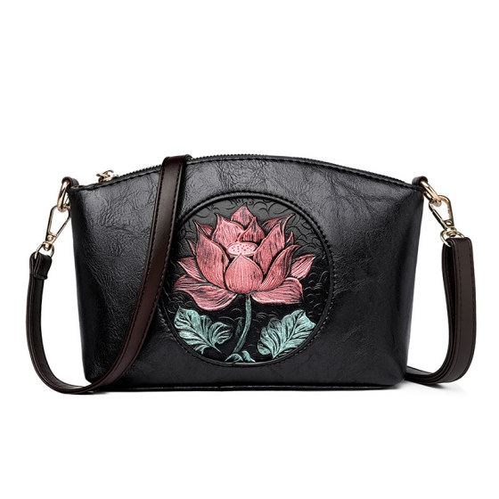 Lotus Shell Bag Women's Soft Leather Crossbody Bag