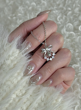 LolaWhite 「铃兰信笺」蝴蝶结铃兰花环项链精致小众甜美