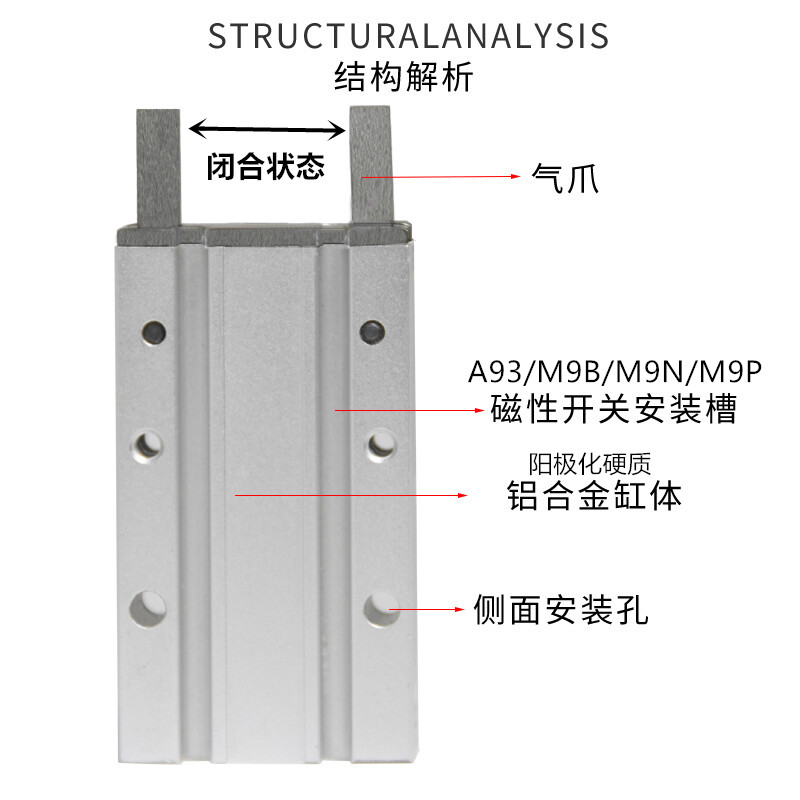 180度开闭气爪MHY2-10D气动手指气缸MHY2-16D机械MHY2-20D/25DSMC - 图1