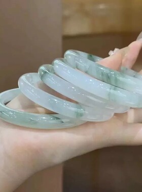 【现货现发】 琉璃镯子冰种春绿圆条叮当响女款精美