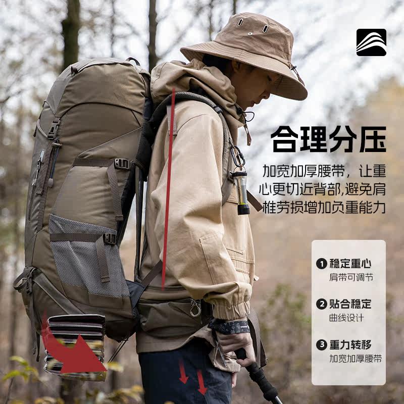 北山狼户外登山包超大容量男女70升专业重装徒步野外露营双肩背包,淘宝优惠券,粉丝福利购,淘宝优惠卷