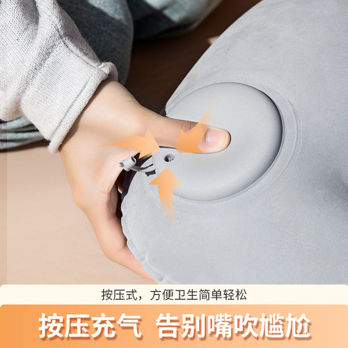 北山狼充气枕头户外露营旅行神器坐车便携折叠抱枕午睡腰枕靠垫 - 图1