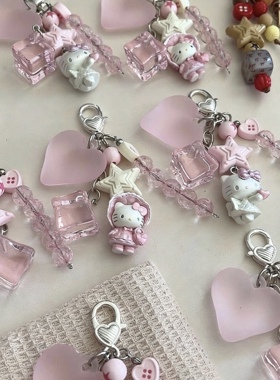 不想洗澡可爱卡通萝莉kitty猫手机挂件ccd相机咕本卡册钥匙扣串珠