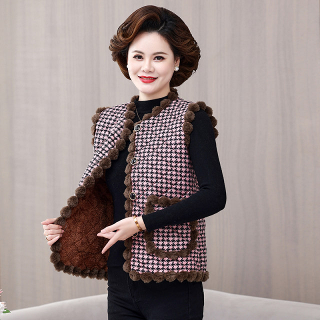 Fashionable velvet thickened vest and vest