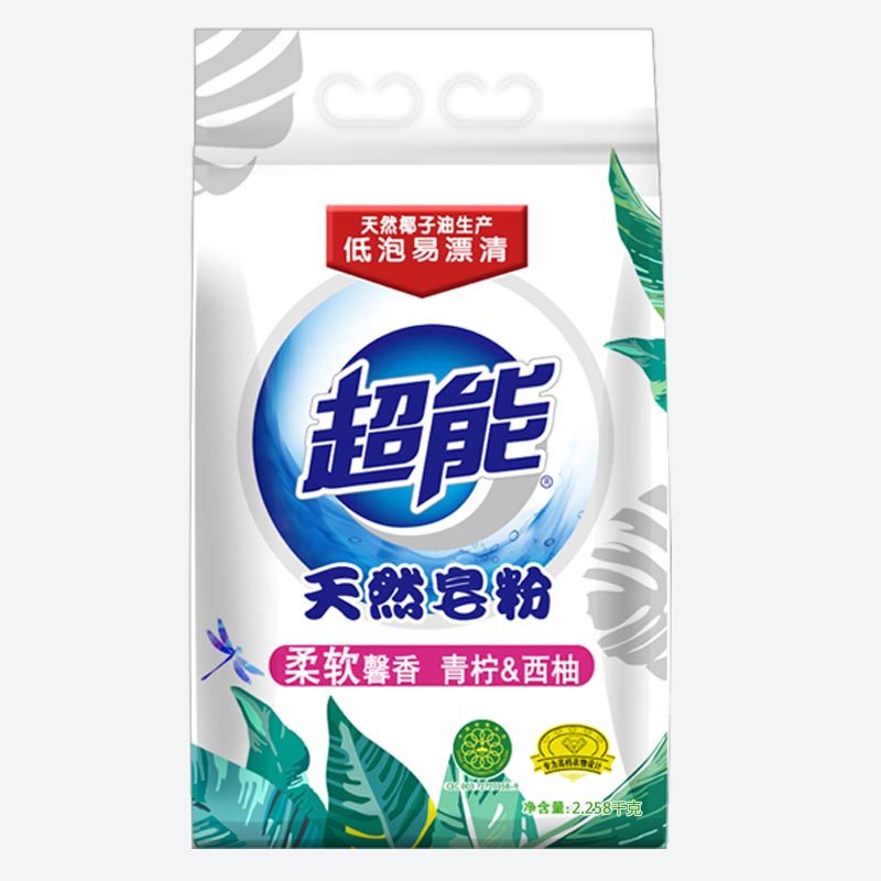 【整箱18斤】超能2.258 kg*天然皂粉 万家淘居家日用洗衣粉