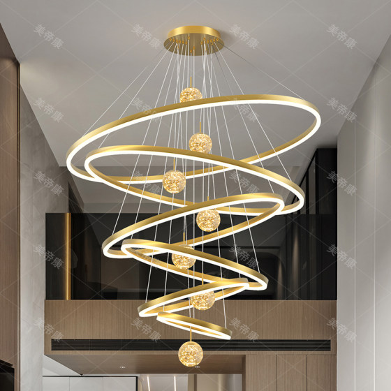Starry gypsophila chandelier duplex building large chandelier designer creative model empty villa luxury self-built house chandelier