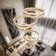 Large chandelier in the living room of the villa duplex building