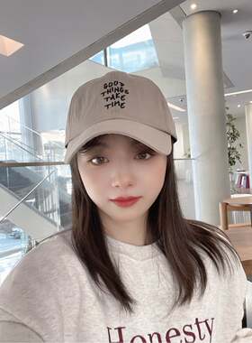 韩国东大门进口夏季新款百搭速干刺绣棒球帽女情侣鸭舌帽遮阳帽子