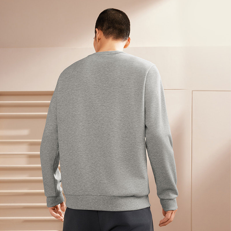 361度运动卫衣男款2025春季新款套头卫衣宽松舒适上衣纯色长袖T恤