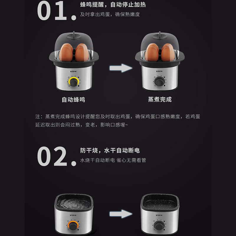 灿坤不锈钢迷你蒸煮鸡蛋小型煮蛋器 eupa灿坤卓远煮蛋器/蒸蛋器