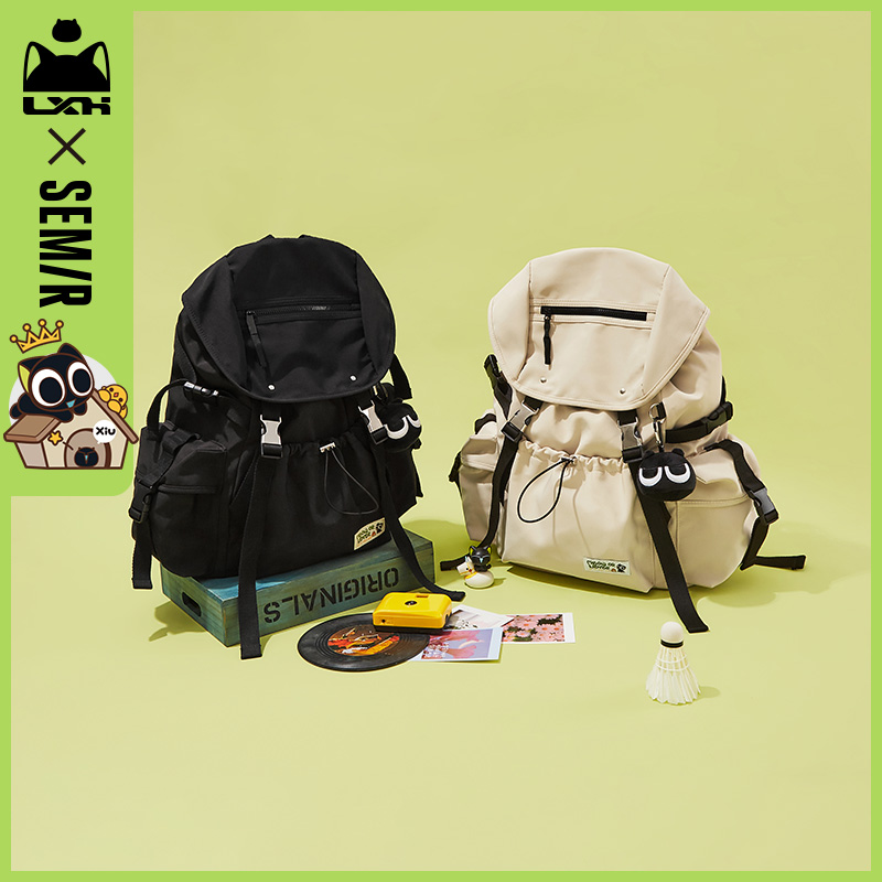 森马女大学生2022潮牌罗小黑双肩包 森马箱包双肩背包