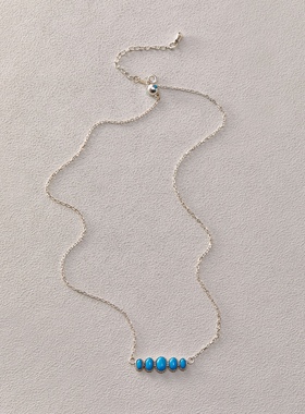 EnSage 25SS 925银多排镶嵌绿松石手链/项链/耳钉耳环