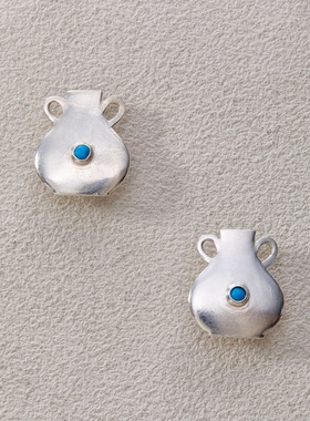 EnSage925银绿松石酒壶项链耳饰